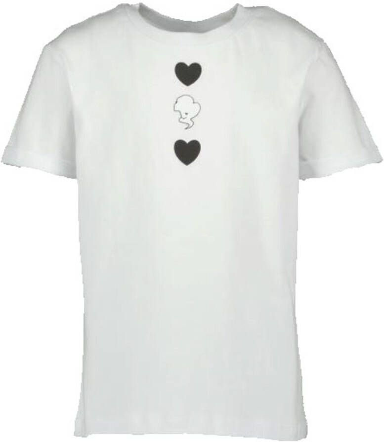 Reinders T-shirt met hartjes wit Meisjes Katoen Ronde hals Hartjes 104