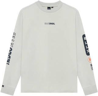 Rellix rechtvallende longsleeve met print lichtgrijs Jongens Stretchkatoen Ronde hals