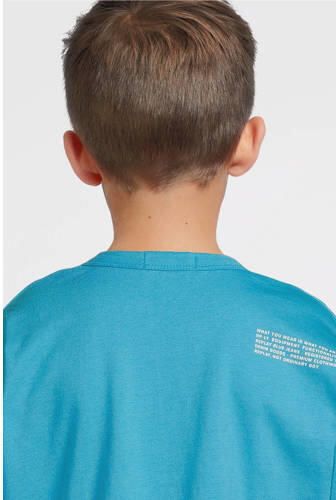 Replay T-shirt Blauw Jongens Katoen Ronde hals Effen 140 - Foto 3