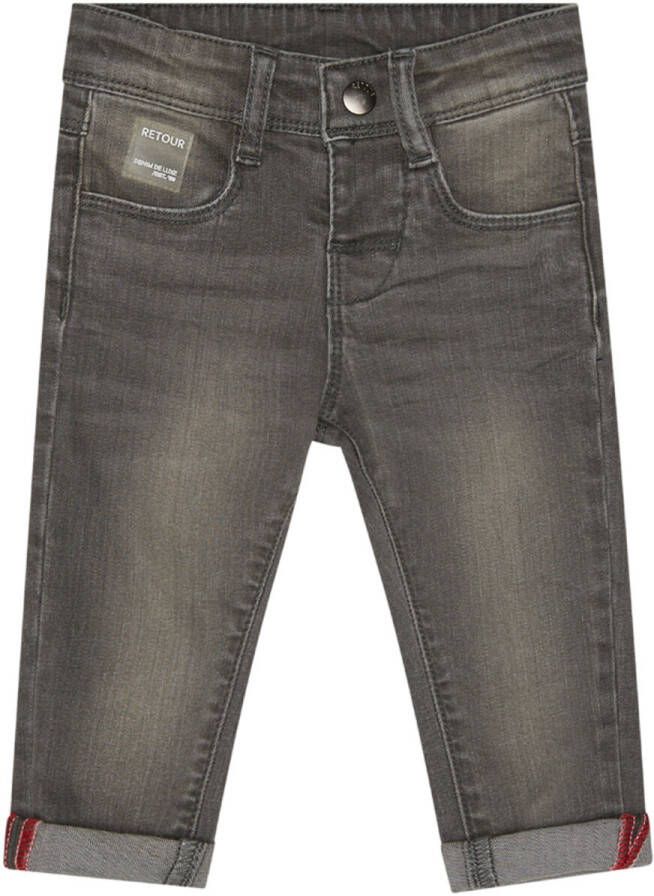 Retour Jeans Retour Mini regular fit jeans Jip light grey denim Grijs Jongens Stretchdenim 104