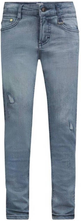 Retour Jeans skinny fit jeans Tobias met slijtage medium blue denim Blauw Jongens Stretchdenim 146