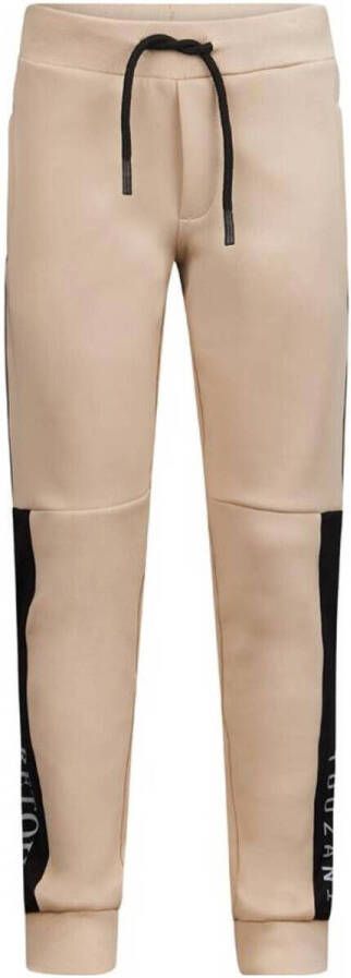 Retour Denim Retour X Touzani slim fit joggingbroek Flick lichtzand zwart Beige Jongens Polyester 122 128