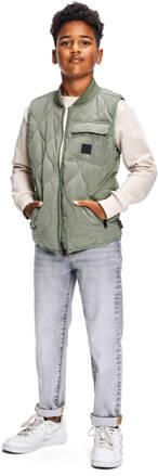 Retour Jeans bodywarmer Boyd armygroen Jongens Polyester Ronde hals Effen 122 128