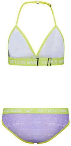 Retour Jeans crochet triangel bikini Delinda paars limegroen Meisjes Polyester 170 176