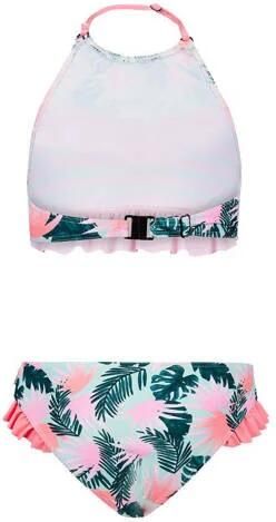 Retour Jeans crop bikini Prisca met ruches roze lichtblauw Meisjes Polyamide 170 176