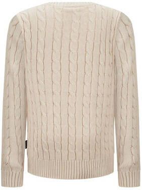Retour Jeans gebreide kabeltrui Flynn beige Sweater Jongens Katoen Ronde hals 122 128