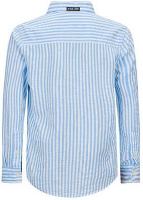 Retour Jeans gestreept overhemd Dion lichtblauw wit Jongens Katoen Klassieke kraag 170 176