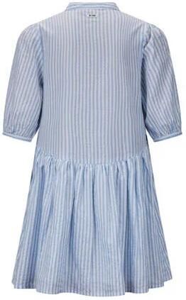 Retour Jeans gestreepte blousejurk Elmira babyblauw Meisjes Katoen Ronde hals 122 128 - Foto 2