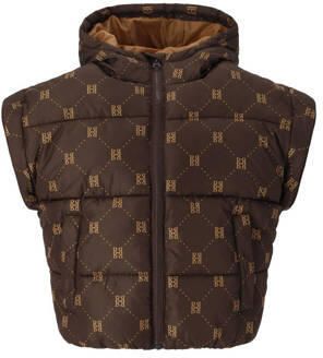 Retour Jeans gewatteerde puffer winterjas met print donkerbruin Meisjes Polyester Capuchon - Foto 5