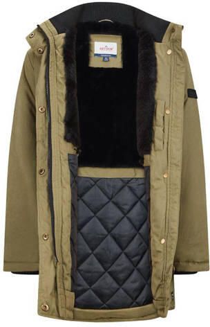Retour Jeans gewatteerde winterjas Nadorra kaki Groen Meisjes Polyester Capuchon 122 128