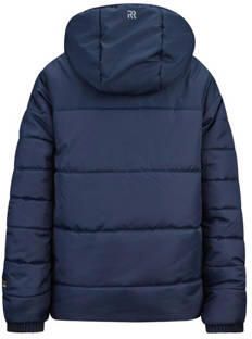 Retour Jeans gewatteerde winterjas Pim donkerblauw Jongens Polyamide Capuchon 122 128