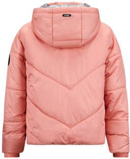 Retour Jeans gewatteerde winterjas Shelly koraalroze Meisjes Polyester Capuchon 158 164