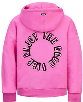 Retour Jeans hoodie Bliss met backprint fel fuchsia Sweater Roze Backprint 158 164