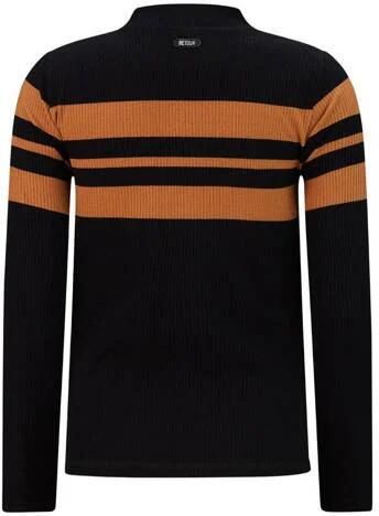 Retour Jeans longsleeve Abadou zwart karamel Meisjes Polyester Opstaande kraag 146-152