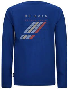 Retour Jeans longsleeve Colin met backprint kobaltblauw Jongens Katoen Ronde hals 122 128