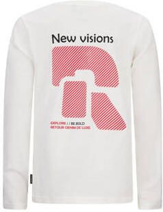 Retour Jeans longsleeve Eric met backprint offwhite Wit Jongens Katoen Ronde hals 134 140