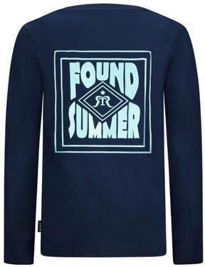 Retour Jeans longsleeve Jilles met backprint donkerblauw Jongens Katoen Ronde hals 122 128