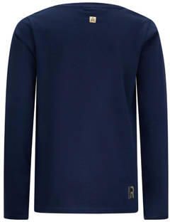 Retour Jeans longsleeve Kjell met printopdruk donkerblauw Jongens Katoen Ronde hals 146 152