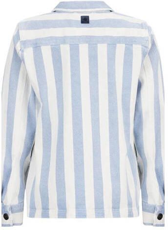 Retour Jeans overshirt Bruce lichtblauw wit Overhemd Jongens Stretchkatoen Klassieke kraag 170 176