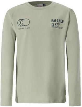 Retour Jeans rechtvallende longsleeve met print lichtgroen Jongens Katoen Ronde hals - Foto 2