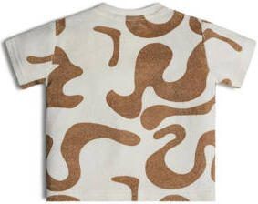 Retour Jeans Retour Mini badstof T-shirt Camiel met all over print zand ecru Beige All over print 104