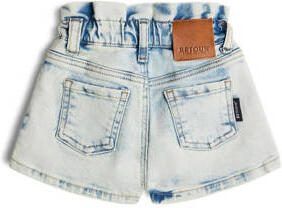 Retour Jeans Retour Mini gebloemde high waist denim short Paisley bleached blue denim Korte broek Blauw Meisjes Stretchdenim 104