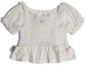 Retour Jeans Retour Mini gestreepte top Camilla ecru multicolor Meisjes Viscose Vierkante hals 104
