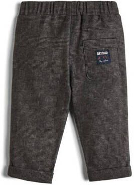 Retour Jeans Retour X Anouk Matton geruite loose fit joggingbroek Jochem donkergrijs Jongens Polyester 104