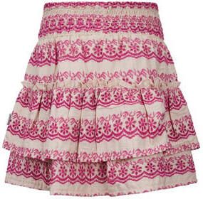 Retour Jeans rok Piper met all over print donkerroze ecru Meisjes Katoen 170 176