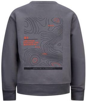 Retour Jeans sweater Hakar met backprint grijs Backprint 158 164