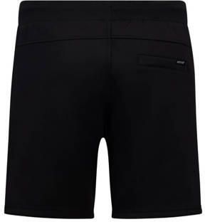 Retour Jeans sweatshort Geerten met zijstreep zwart neon oranje Korte broek Jongens Stretchkatoen 134 140