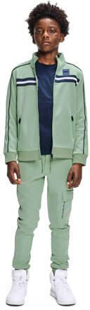 Retour Jeans sweatvest Paul met contrastbies lichtgroen zwart Jongens Polyester Opstaande kraag 134 140 - Foto 2