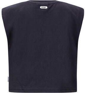 Retour Jeans T-shirt Calvina met printopdruk zwart paars Meisjes Katoen Ronde hals 122 128 - Foto 1