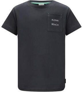Retour Jeans T-shirt Delvin met backprint donkergrijs Jongens Katoen Ronde hals 122 128 - Foto 2