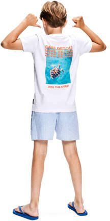 Retour Jeans T-shirt Evan met backprint wit Jongens Katoen Ronde hals Backprint 122 128 - Foto 3