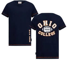 Retour Jeans T-shirt Italo met backprint donkerblauw Jongens Katoen Ronde hals 134 140 - Foto 3