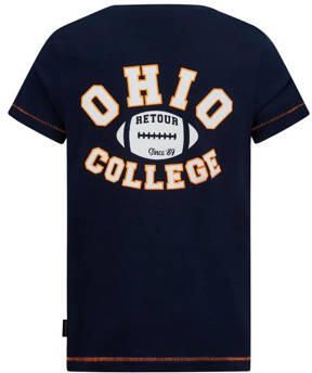 Retour Jeans T-shirt Italo met backprint donkerblauw Jongens Katoen Ronde hals 134 140 - Foto 2