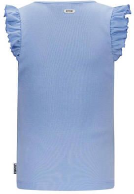 Retour Jeans T-shirt Lorient lichtblauw Meisjes Katoen Ronde hals Effen 146 152