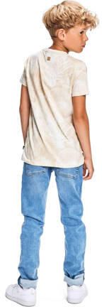 Retour Jeans T-shirt Max met all over print beige offwhite Jongens Katoen Ronde hals 122 128