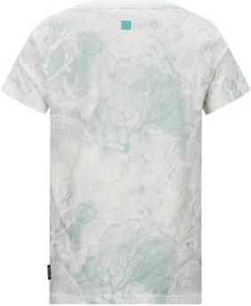 Retour Jeans T-shirt Max met all over print groen ecru Jongens Katoen Ronde hals 170 176