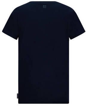 Retour Jeans T-shirt Raoul met printopdruk donkerblauw Jongens Katoen Ronde hals 122 128