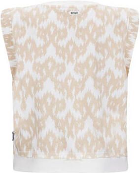 Retour Jeans top Lavina met all over print beige wit Meisjes Katoen Ronde hals 122 128