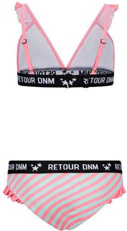 Retour Jeans triangel bikini Reanna met ruches roze lichtblauw Meisjes Polyamide 158 164 - Foto 1