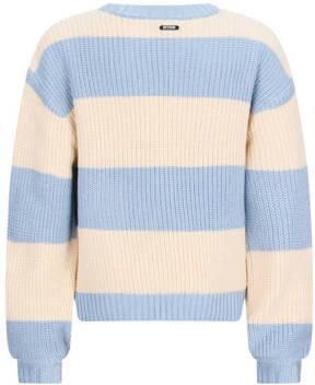 Retour Jeans trui lichtblauw grof gebreid Meisjes Acryl Ronde hals Streep - Foto 3