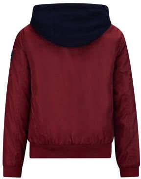 Retour Jeans zomerjas Duco donkerrood donkerblauw Jongens Polyamide Capuchon 122 128