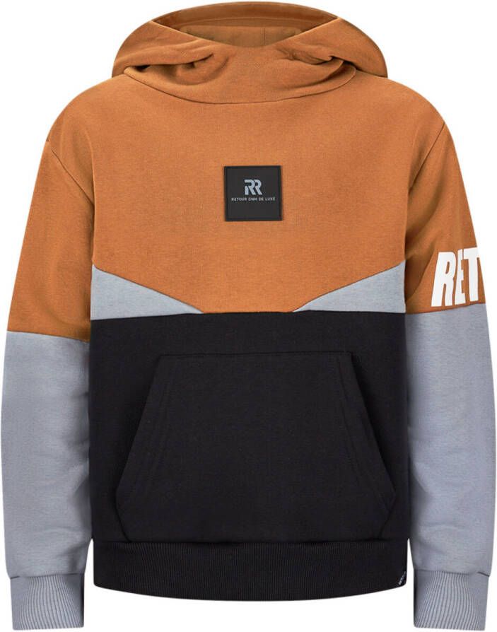 Retour Denim hoodie Rick camel zwart grijs