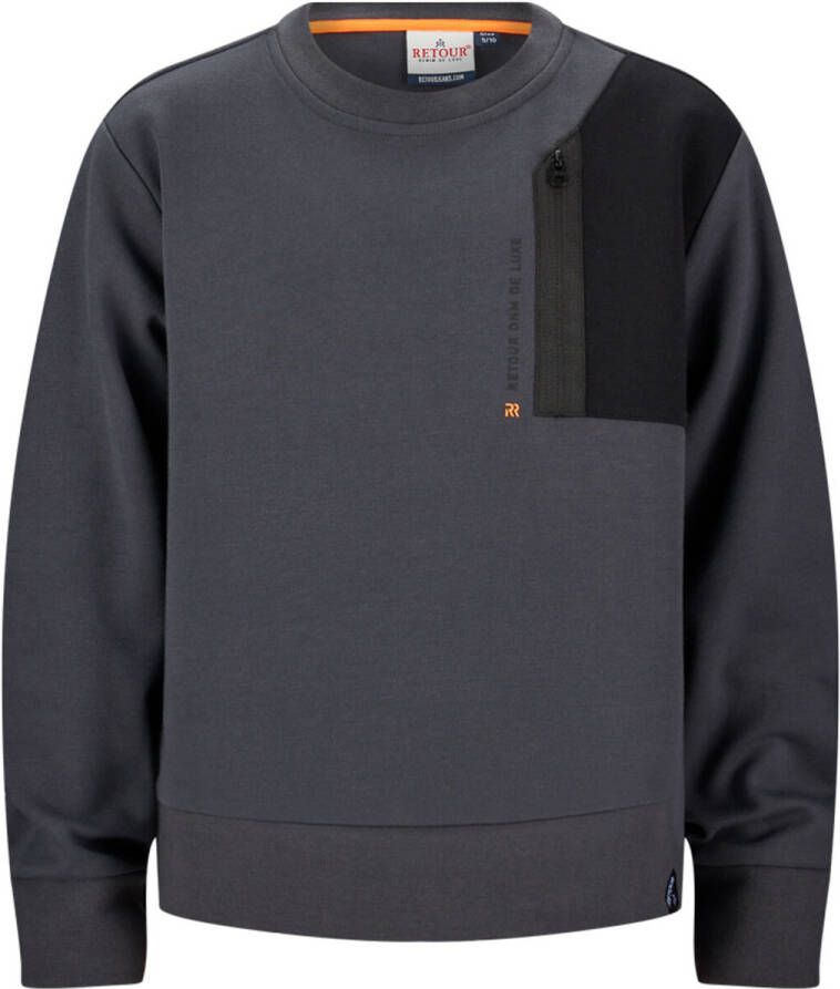 RETOUR Jongens Truien & Vesten Chaz Donkergrijs