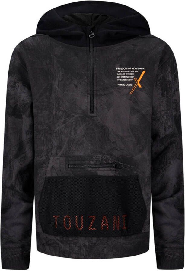 Retour Jeans sweater met all over print zwart
