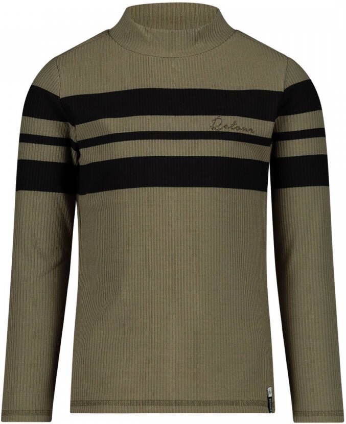 Retour Jeans longsleeve Abadou kaki groen zwart Meisjes Polyester Opstaande kraag 122 128