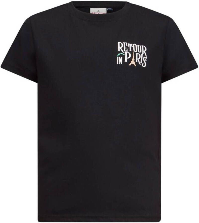 Retour Denim T-shirt Maretta met printopdruk zwart